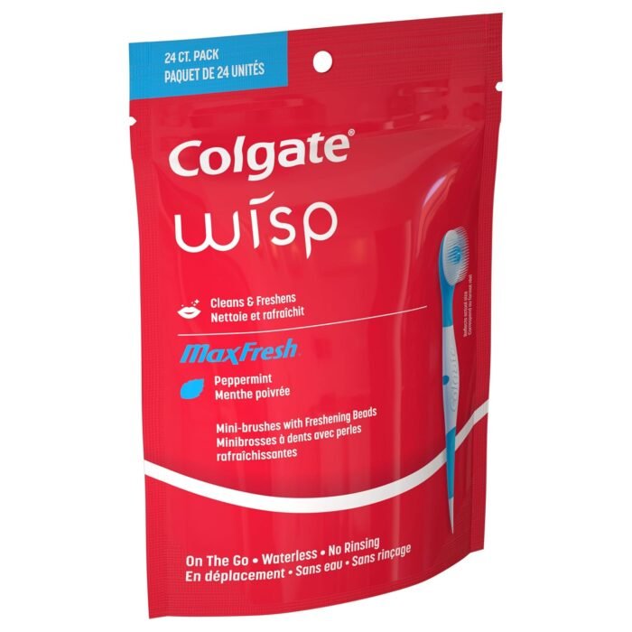 Colgate Max Fresh Wisp Disposable Mini Travel Toothbrushes, Peppermint, 24 Count (Pack of 4) - Image 9