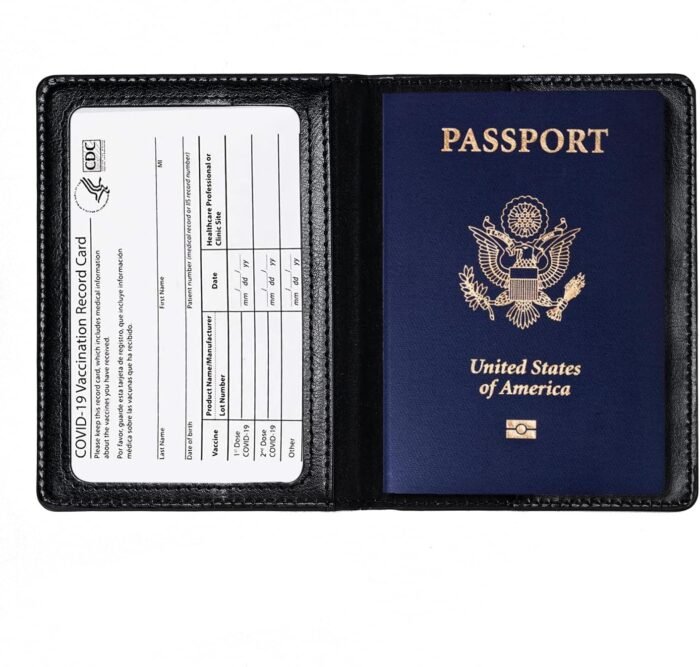 2 Pcs Passport holders，Ultra Slim passport wallet，PU Leather Passport Cover for Women and Men - Image 2