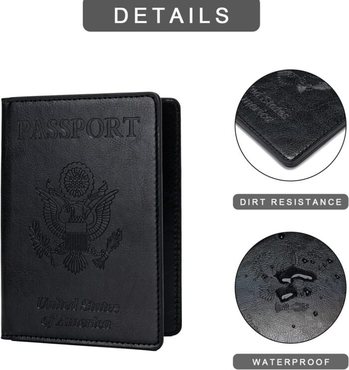 2 Pcs Passport holders，Ultra Slim passport wallet，PU Leather Passport Cover for Women and Men - Image 4