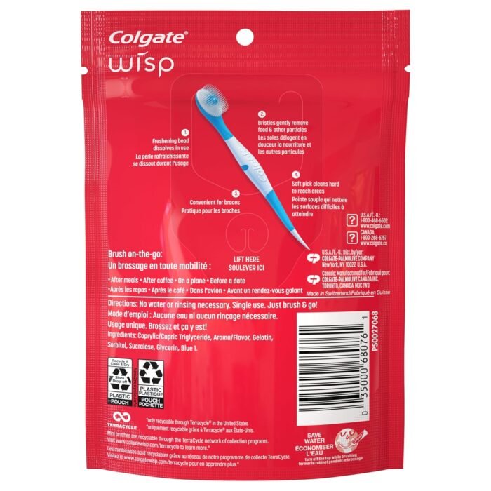 Colgate Max Fresh Wisp Disposable Mini Travel Toothbrushes, Peppermint, 24 Count (Pack of 4) - Image 8
